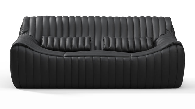 Sandra - Sandra Two Seater Sofa, Black Vegan Leather