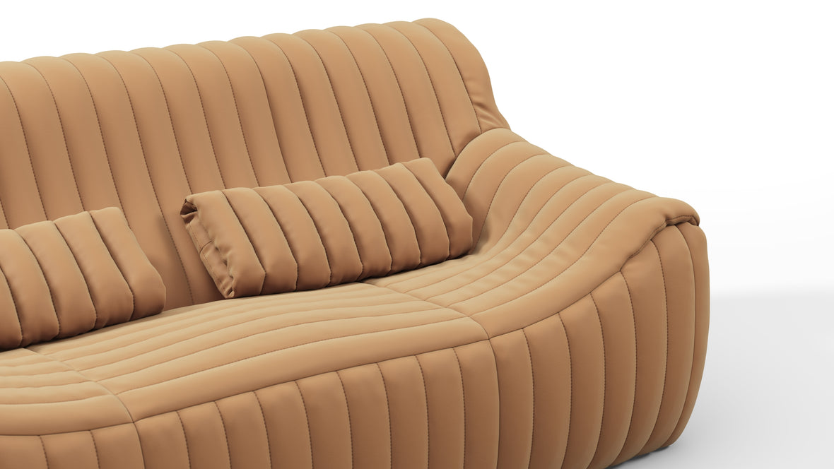 Sandra - Sandra Two Seater Sofa, Camel Premium Leather