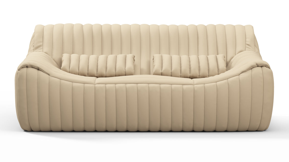 Sandra - Sandra Two Seater Sofa, Alabaster Vegan Leather