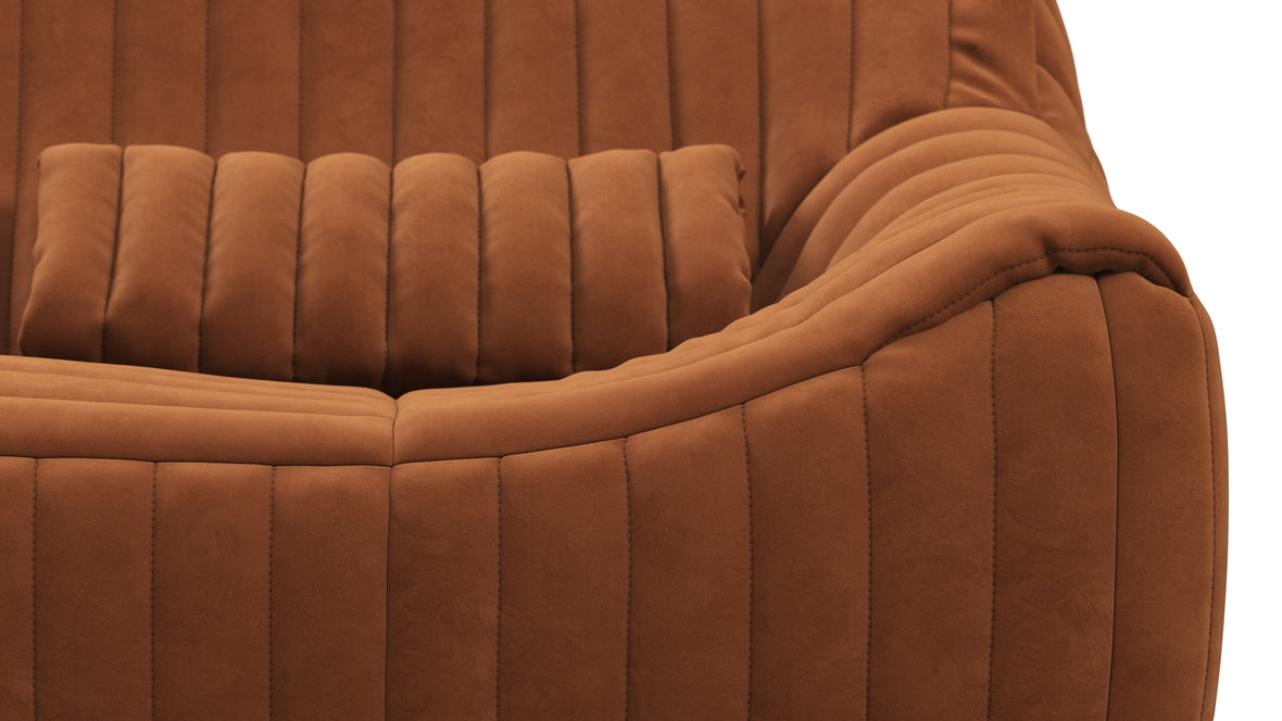 Sandra - Sandra Two Seater Sofa, Burnt Orange Vegan Suede