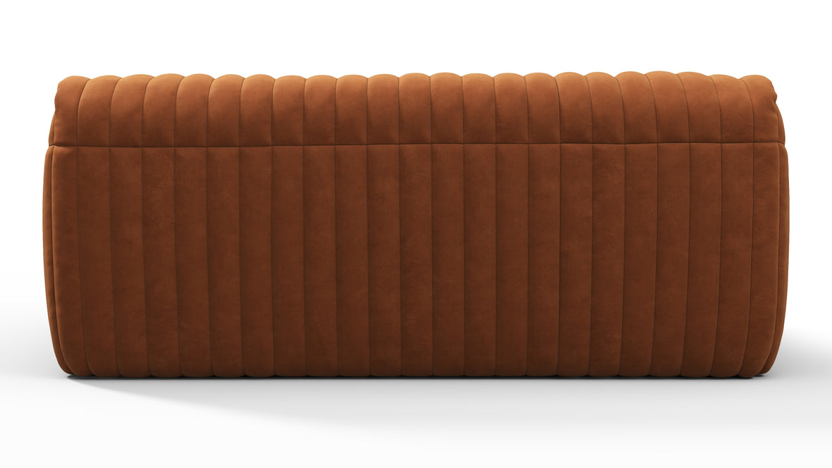 Sandra - Sandra Two Seater Sofa, Burnt Orange Vegan Suede