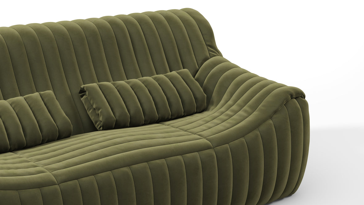 Sandra - Sandra Two Seater Sofa, Olive Green Velvet