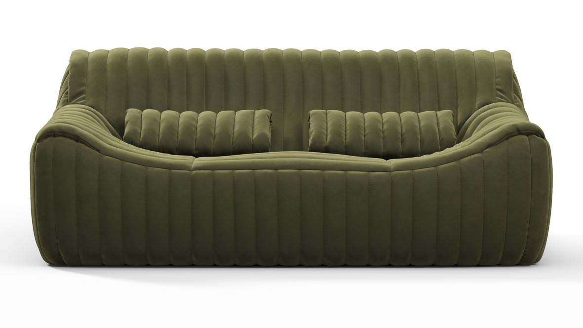 Sandra - Sandra Two Seater Sofa, Olive Green Velvet