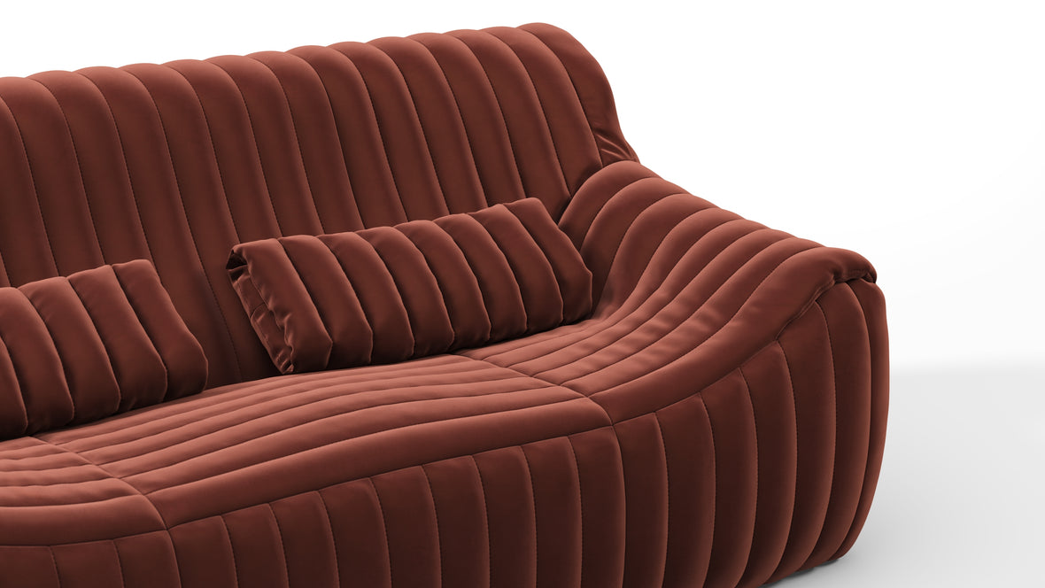 Sandra - Sandra Two Seater Sofa, Burgundy Velvet