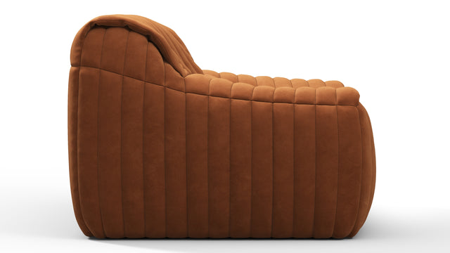 Sandra - Sandra Lounge Chair, Burnt Orange Vegan Suede