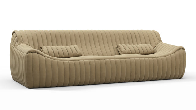 Sandra - Sandra Three Seater Sofa, Beige Vegan Leather