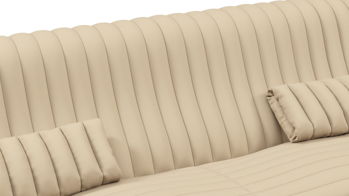 Sandra - Sandra Three Seater Sofa, Alabaster Vegan Leather