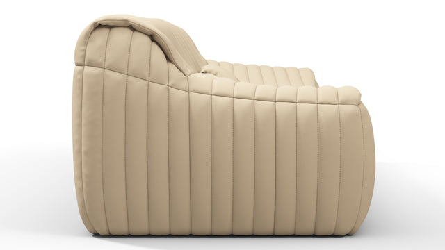 Sandra - Sandra Three Seater Sofa, Alabaster Vegan Leather