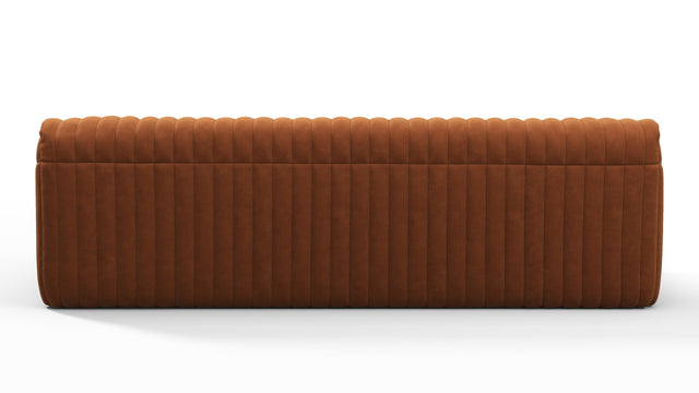 Sandra - Sandra Three Seater Sofa, Burnt Orange Vegan Suede