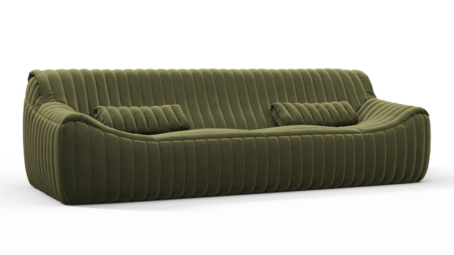 Sandra - Sandra Three Seater Sofa, Olive Green Velvet