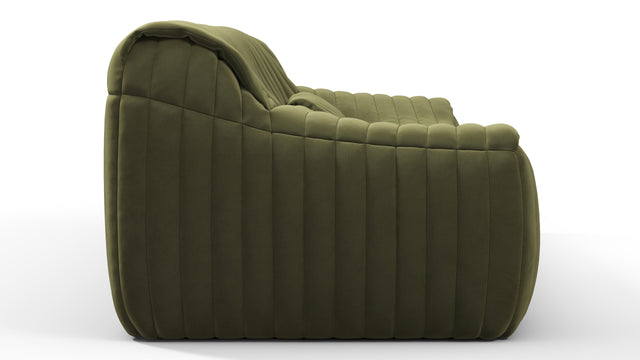 Sandra - Sandra Three Seater Sofa, Olive Green Velvet