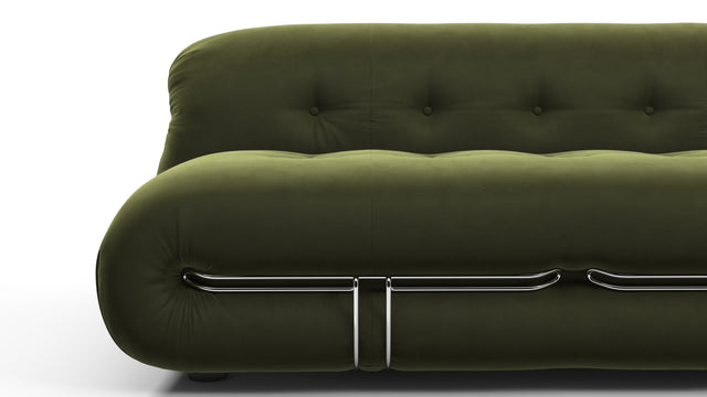 Soriana - Soriana Three Seater Sofa, Thyme Luxe Velvet