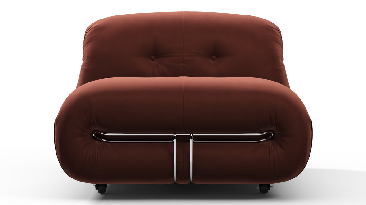 Soriana - Soriana Lounge Chair, Burgundy Velvet