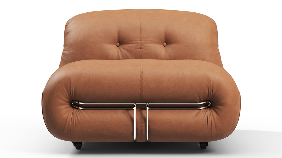 Soriana - Soriana Lounge Chair, Chestnut Vegan Leather