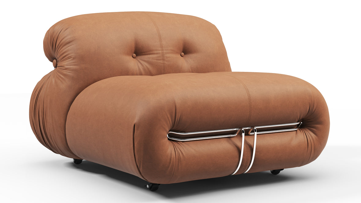 Soriana - Soriana Lounge Chair, Chestnut Vegan Leather