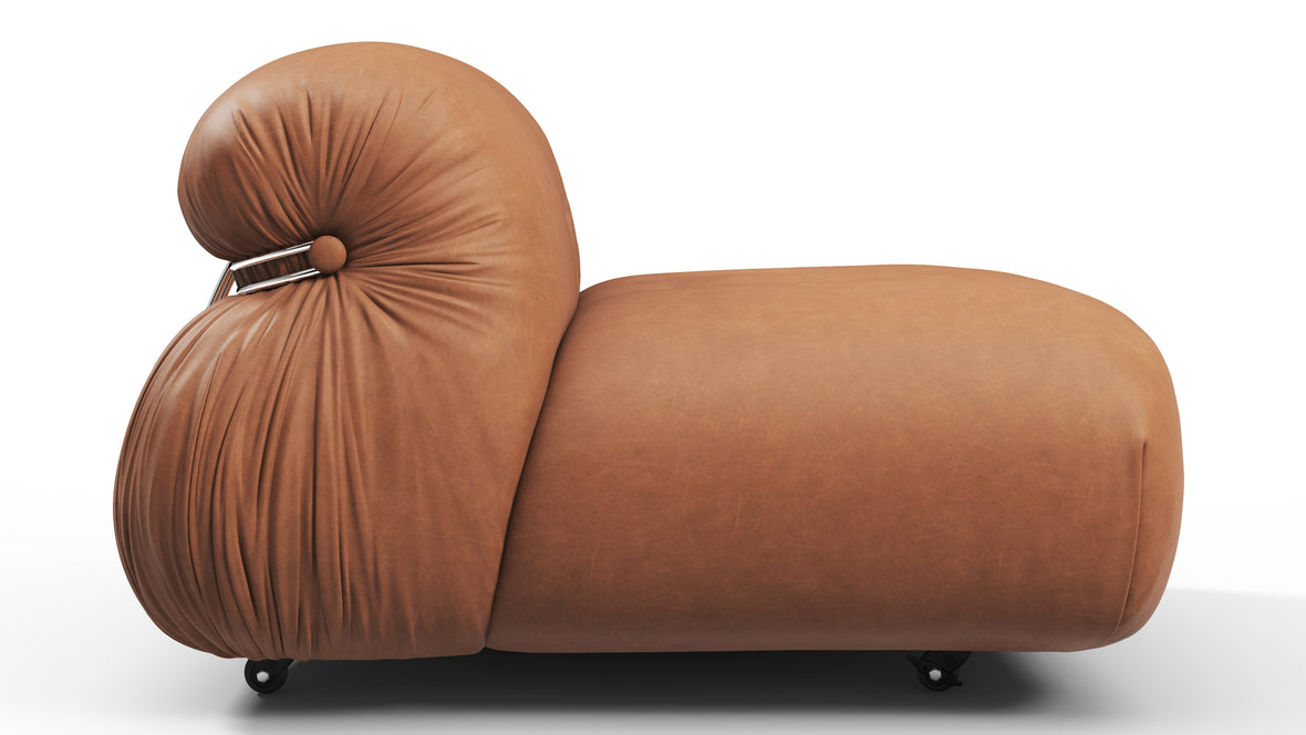 Soriana - Soriana Lounge Chair, Chestnut Vegan Leather