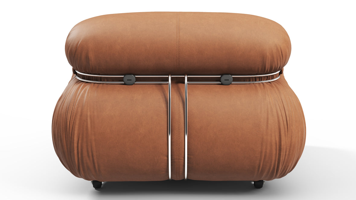 Soriana - Soriana Lounge Chair, Chestnut Vegan Leather