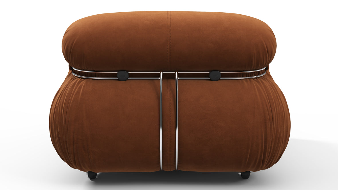 Soriana - Soriana Lounge Chair, Burnt Orange Vegan Suede