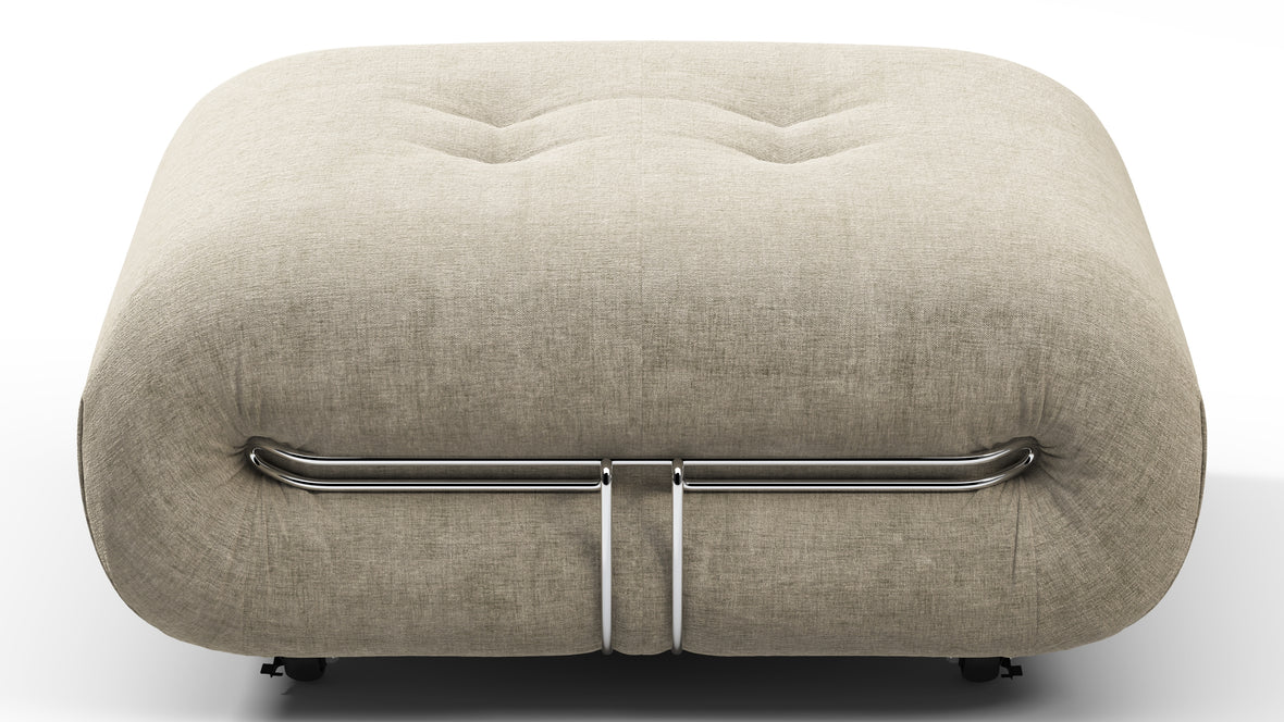 Soriana - Soriana Ottoman, Beige Gray Chenille