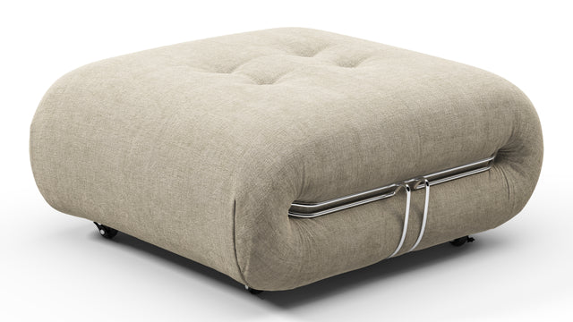 Soriana - Soriana Ottoman, Beige Gray Chenille