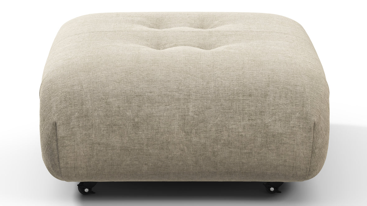 Soriana - Soriana Ottoman, Beige Gray Chenille