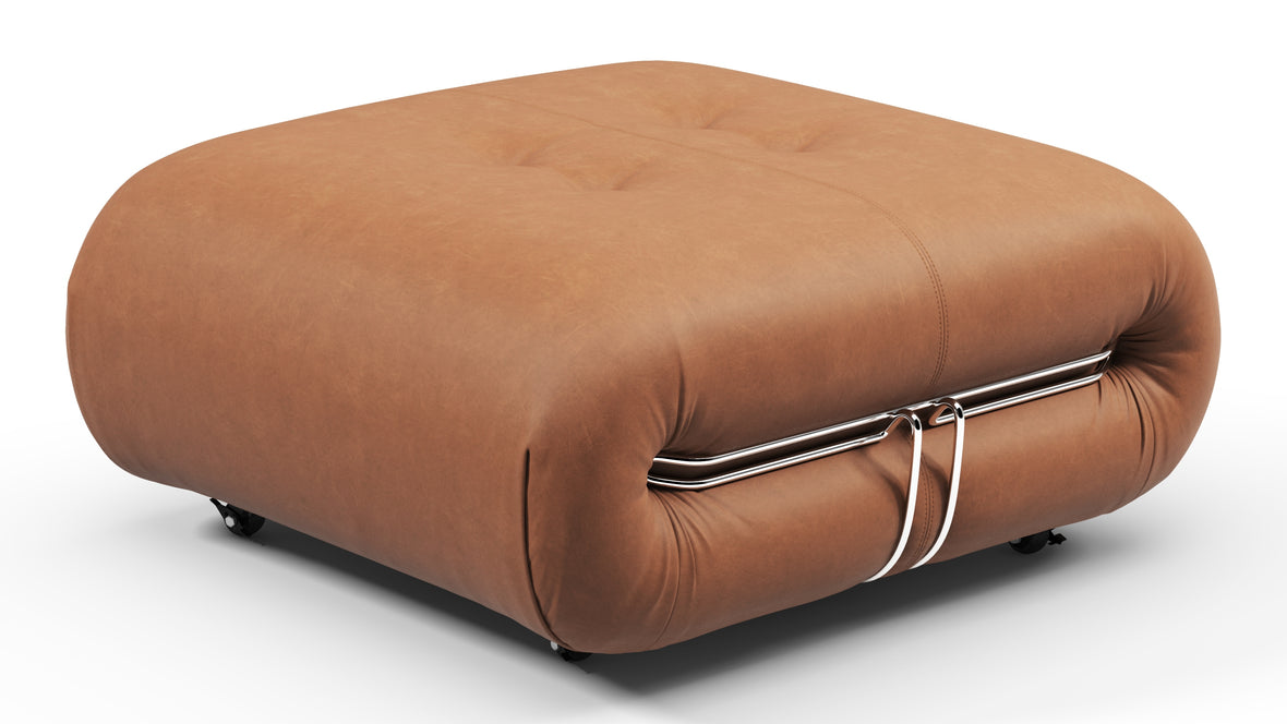 Soriana - Soriana Ottoman, Chestnut Vegan Leather