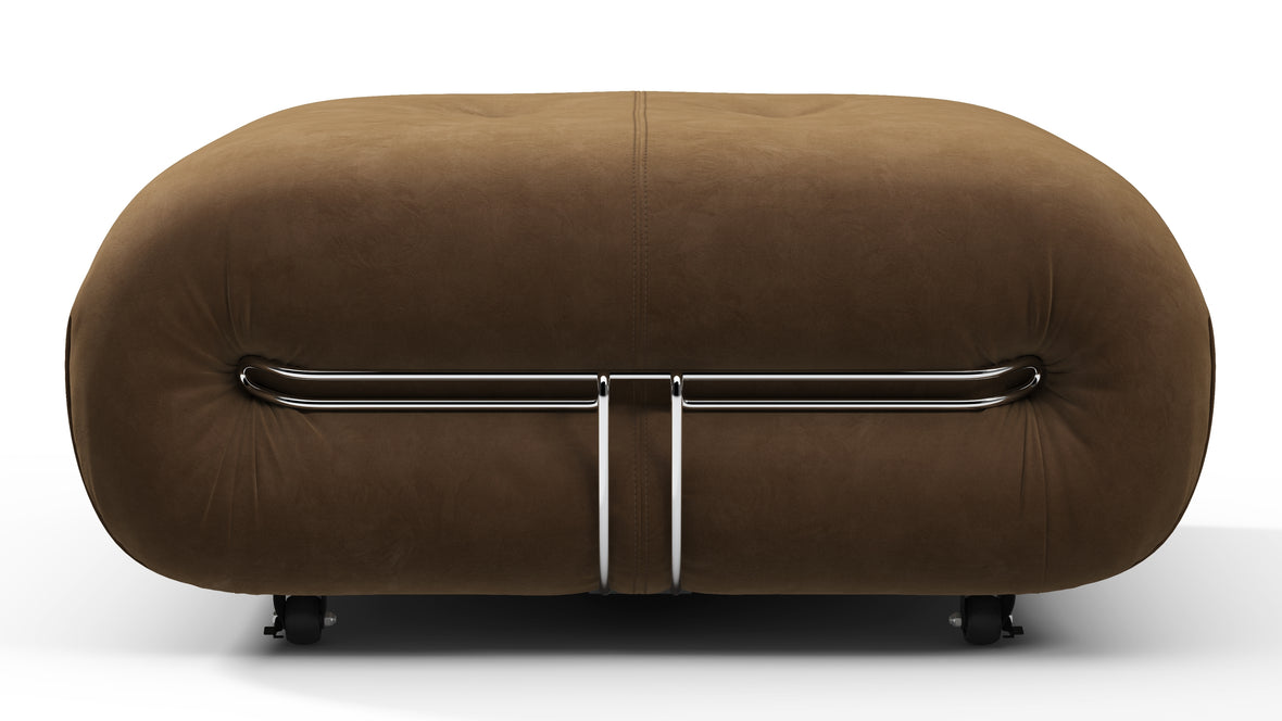 Soriana - Soriana Ottoman, Brown Vegan Suede