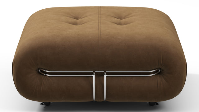 Soriana - Soriana Ottoman, Brown Vegan Suede