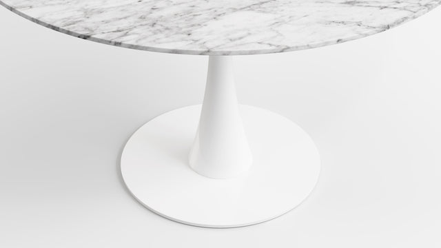 Aarhus - Aarhus Round Dining Table, Carrara Marble, 48in