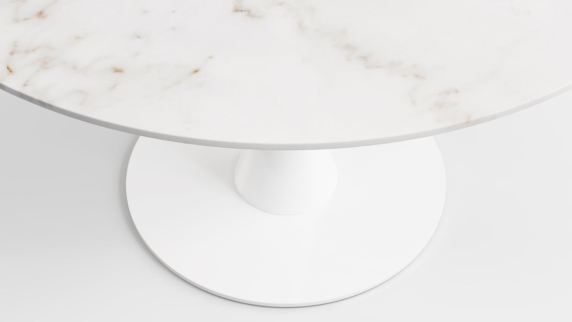 Aarhus - Aarhus Round Dining Table, Calacatta Marble, 47