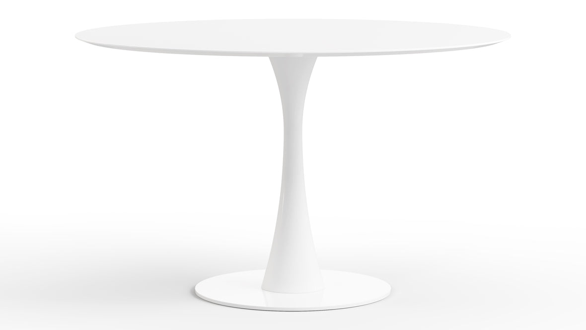 Aarhus - Aarhus Round Dining Table, White Lacquer, 48in