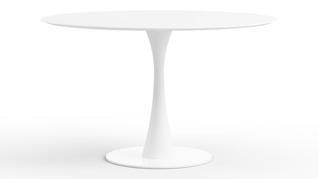 Turin - Turin Round Dining Table, White Lacquer, 47