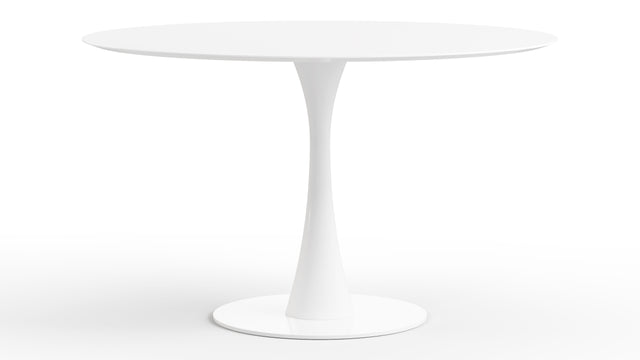 Aarhus - Aarhus Round Dining Table, White Lacquer, 48in