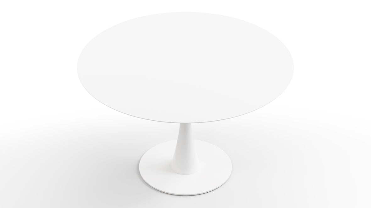 Aarhus - Aarhus Round Dining Table, White Lacquer, 48in