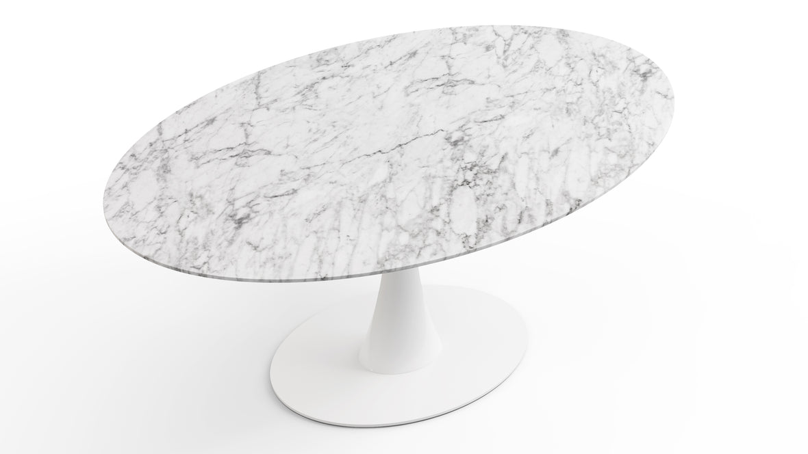 Aarhus - Aarhus Oval Dining Table, Carrara Marble, 67