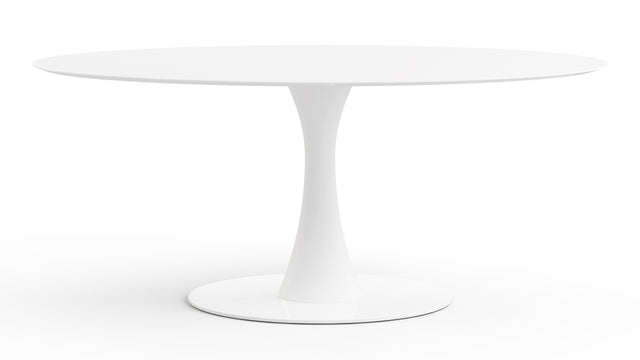 Turin - Turin Oval Dining Table, White Lacquer, 67