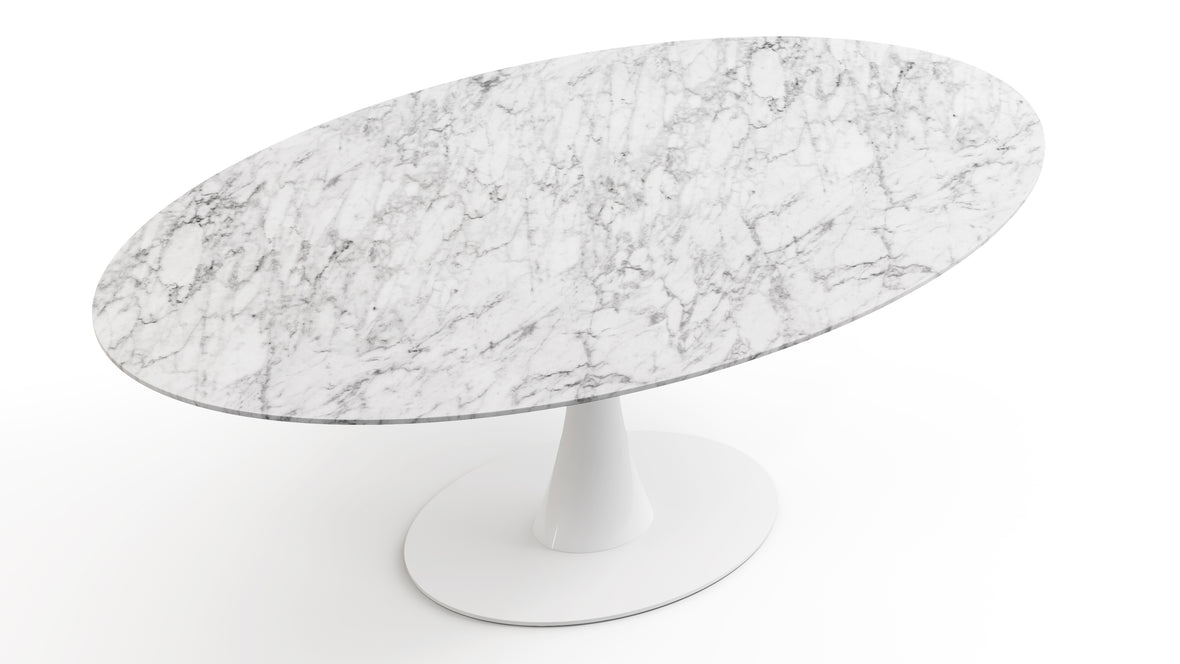 Aarhus - Aarhus Oval Dining Table, Carrara Marble, 77