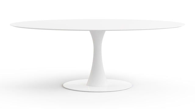 Turin - Turin Oval Dining Table, White Lacquer, 77