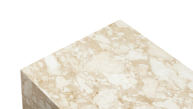 Plinth - Plinth Short Side Table, Kunis Breccia Marble