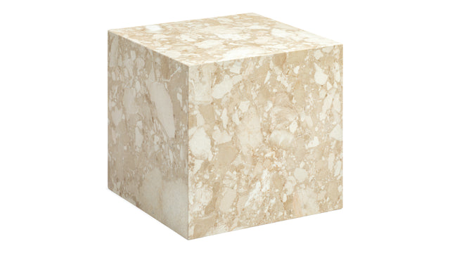 Plinth - Plinth Short Side Table, Kunis Breccia Marble