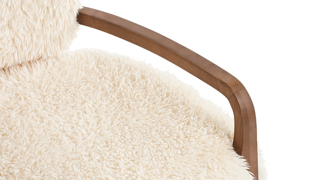 Yeti - Yeti Cabana Chair, White Long Hair Sherpa and Walnut