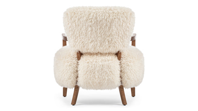 Yeti - Yeti Cabana Chair, White Long Hair Sherpa and Walnut