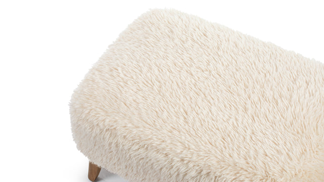 Yeti - Yeti Cabana Ottoman, White Long Hair Sherpa and Walnut