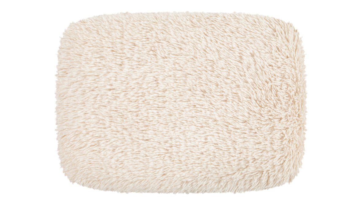 Yeti - Yeti Ottoman, White Long Hair Sherpa and Walnut