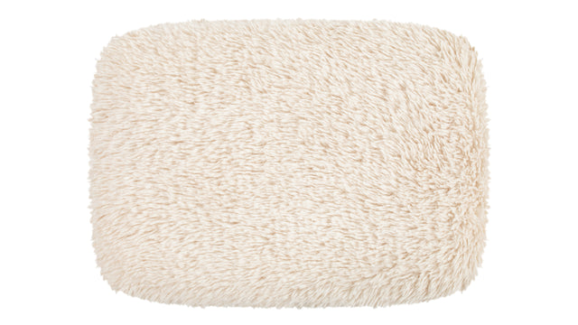 Yeti - Yeti Cabana Ottoman, White Long Hair Sherpa and Walnut