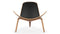 CH07 - CH07 Lounge Chair, Deep Black Vegan Leather and Walnut