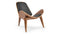 CH07 - CH07 Lounge Chair, Deep Black Vegan Leather and Walnut