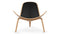 Shell - Shell Lounge Chair, Black Vegan Leather and Oak