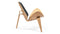 Shell - Shell Lounge Chair, Black Vegan Leather and Oak