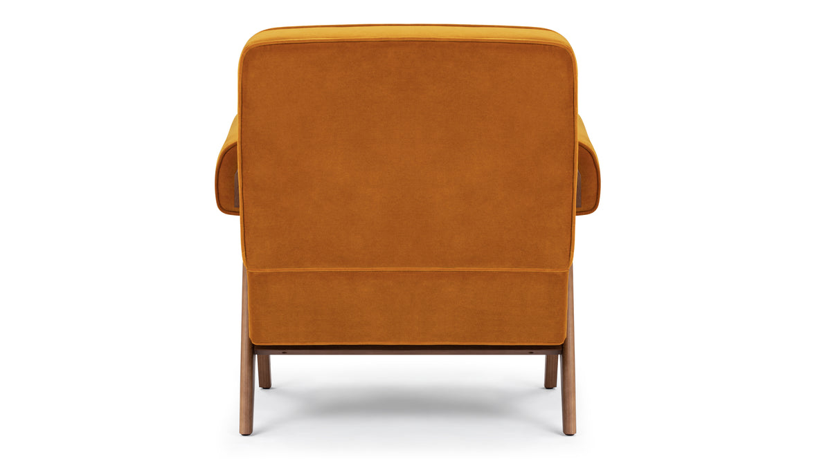 Jeanneret - Jeanneret Lounge Chair, Orange Luxe Velvet